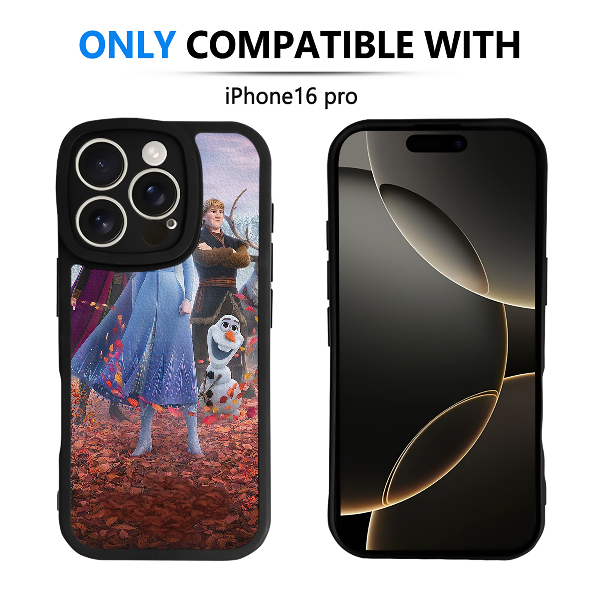 （画像用） アナと雪の女王 アンナ エルサ Frozen Anna Elsa 【iPhone 16シリーズ対応】シリコンスマホケース（レザー調） 材質：シリコン